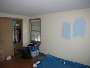 Testing paint on the ivory walls